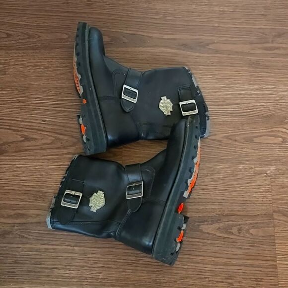 Harley Davidson Men's Motorcycle Boots Riding Zip Up Size 8 Black - Picture 1 of 10